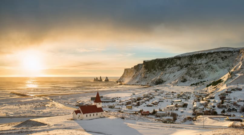 Vík í Mýrdal on the South Coast of Iceland