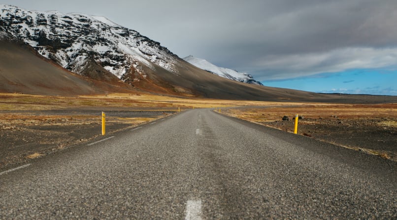 Highway 1 in Iceland on South Coast