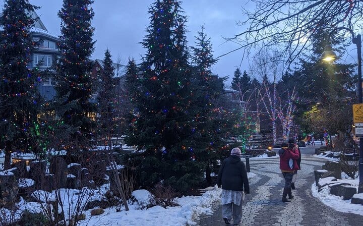 whistler village in winter