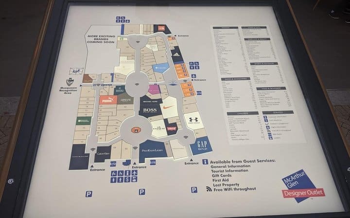 Mc Arthur Glen Designer outlet mall Map