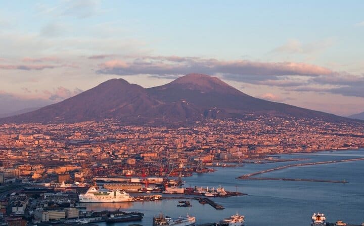 View from Naples on the Vesuvius