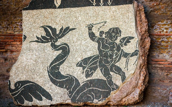 Ancient mosaic pattern in Caracalla Baths.