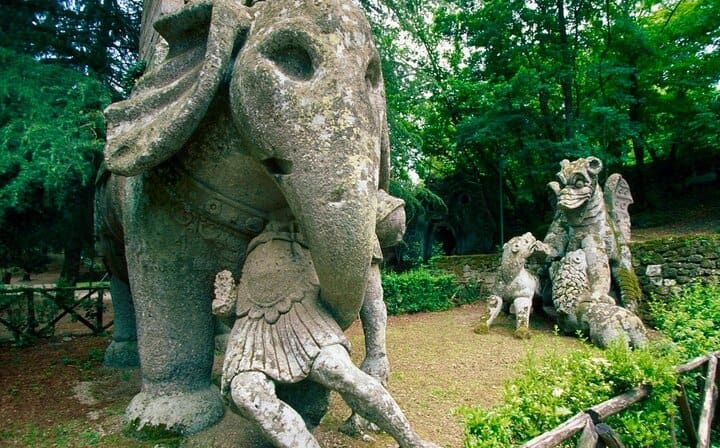 Calcata, Bomarzo Monsters private guided tour Rome one day round trip and Thermal Baths of the Popes Pick up, drop off and Tickets inc