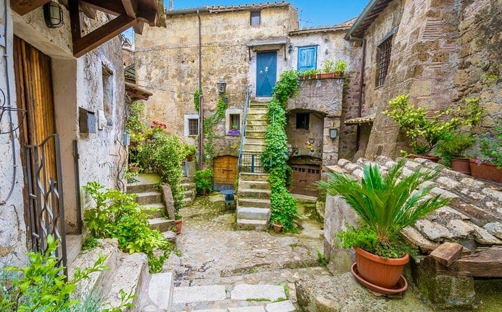 Calcata, Bomarzo Monsters private guided tour Rome one day round trip and Thermal Baths of the Popes Pick up, drop off and Tickets inc