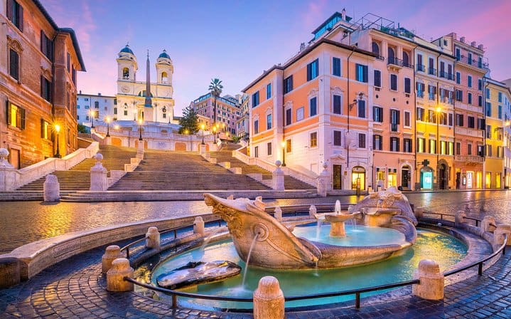 Spanish Steps at Dusk Best of Rome_By_Night Tour