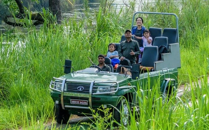 Jeep safari inside National park