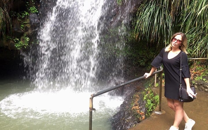 Annandale Falls one of the most visited spots of Grenada idyllic waterfalls surrounded by dense and lush vegetation