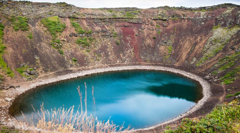 Kerið crater lake on Golden Circle Tour