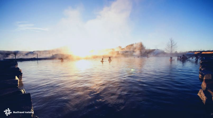 Sunset at secret lagoon