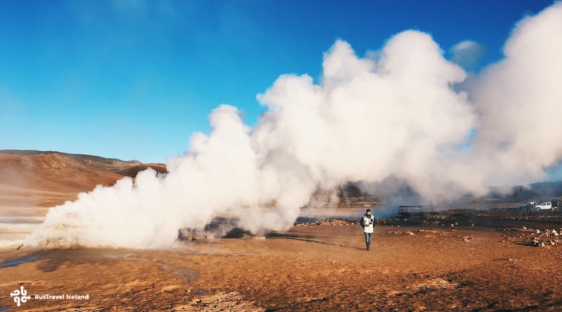 Smoke at Geysir geothermal area