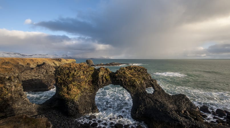 Beautiful rock formation at Arnarstapi coast