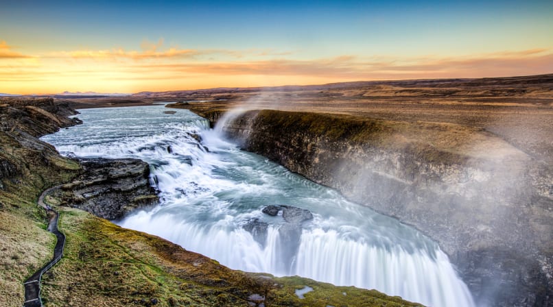 Gullfoss Waterfall on Golden Circle Iceland