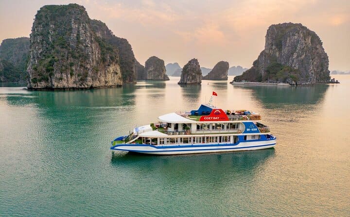 Halong Bay Day Tour with Expressway,Cave,Island,Beach from Hanoi