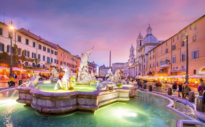 Navona Square at Dusk Best of Rome_By_Night Tour