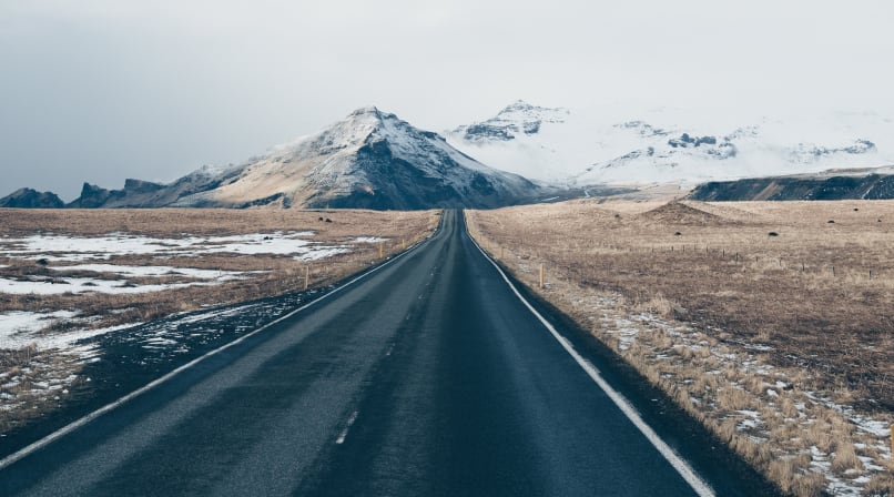 Driving the scenic road on the South Coast Iceland