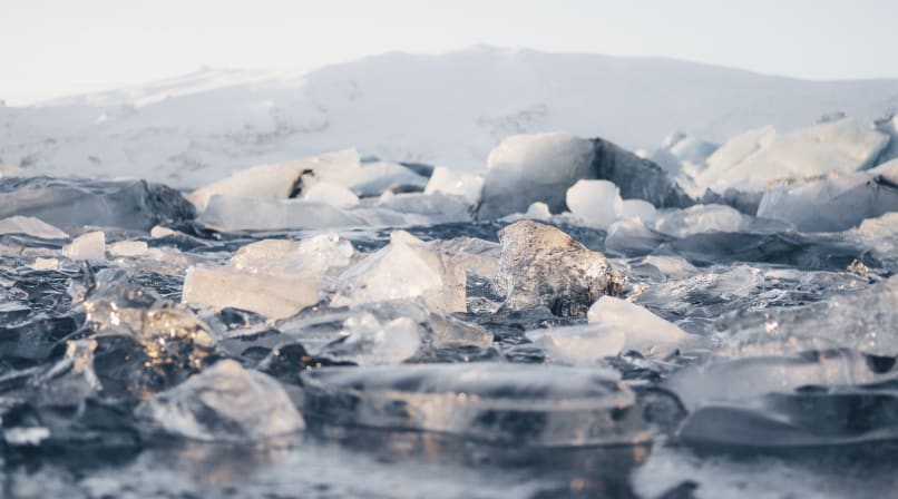 Glacier Lagoon full of ice and icebergs