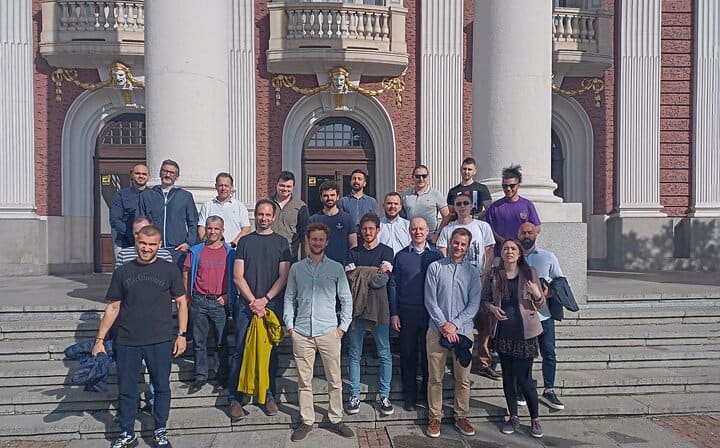 in front of the National Theater