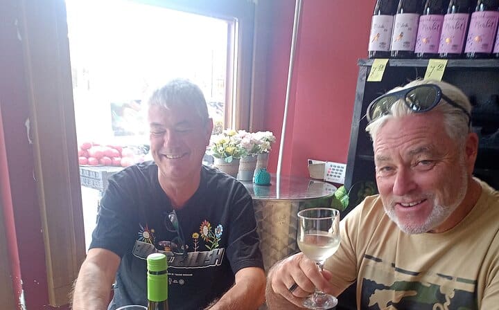 at the wine bar