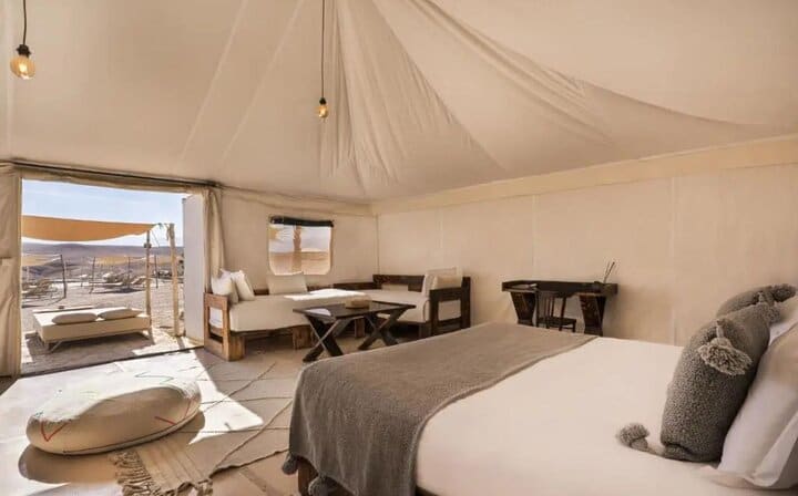 Luxury tent in Agafay Desert.