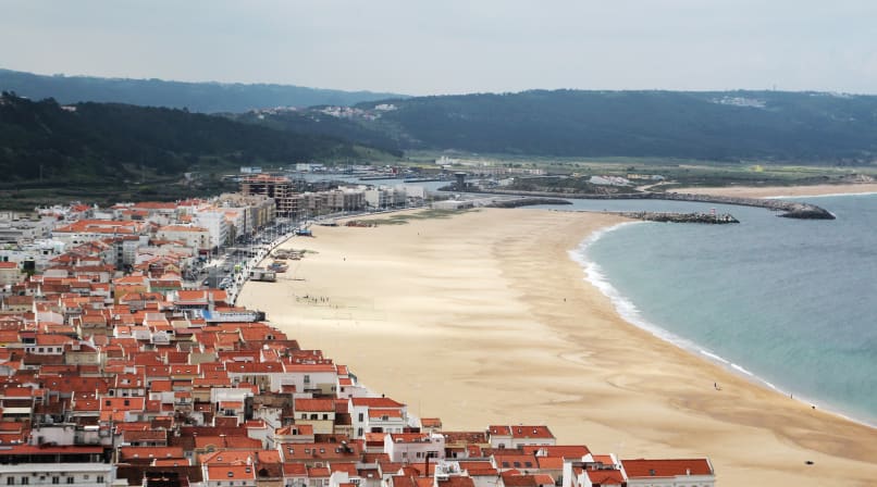 Nazaré was first founded here. This is a cliff-top area 110 meters (360 feet)