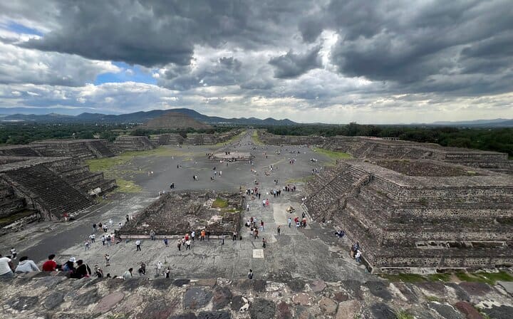 Unique perspective of Teotihuacan from the Pyramid of the Moon