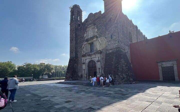 Temple of Santiago, essential part of the Plaza de las Tres Culturas in Tlatelolco
