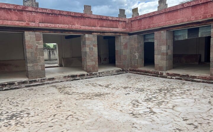 Archaeological area of Teotihuacán with ancient structures