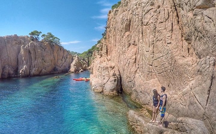 Simple take a minute and admire the beautiful landscape on your kayaking tour from Barcelona.