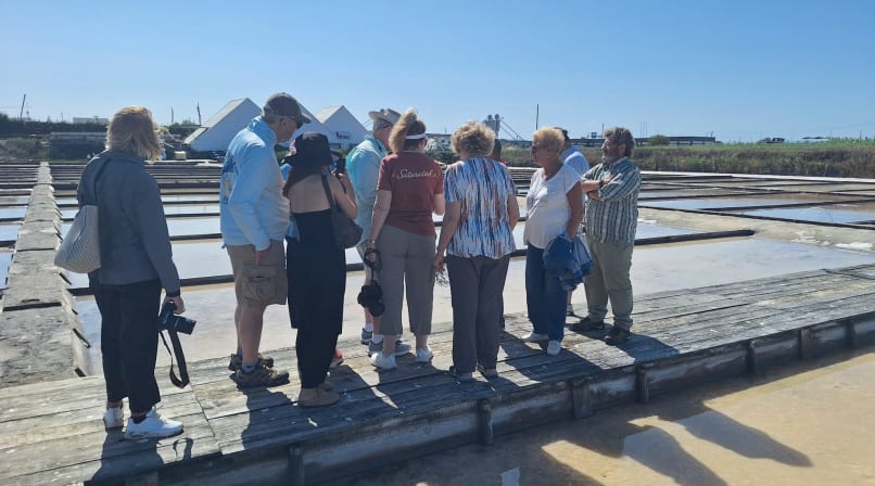 Exploring traditional salt pans while learning about salt production.