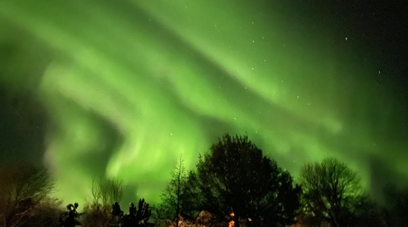 Northern Lights above our yoga studio