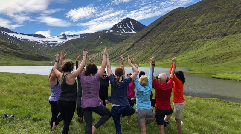 outdoor yoga with beautiful views