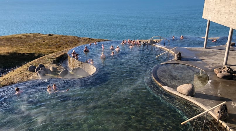 One of the most beautiful nature baths in Iceland. The Geosea in Husavik!