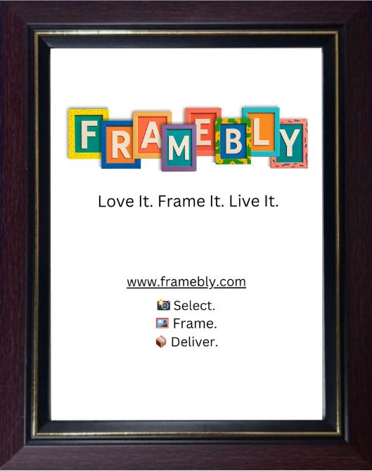 Rosewood with Black and Gold Inlay colour photo frame. A premium wood grain look with glossy finish. Beveled front profile long out slope starting from inner black section with gold accent. Medium frame, ideal for candid pics on walls in lounge, bedroom, kid art/certs or gifting, best used for 5 to 8 inch size photo prints.
