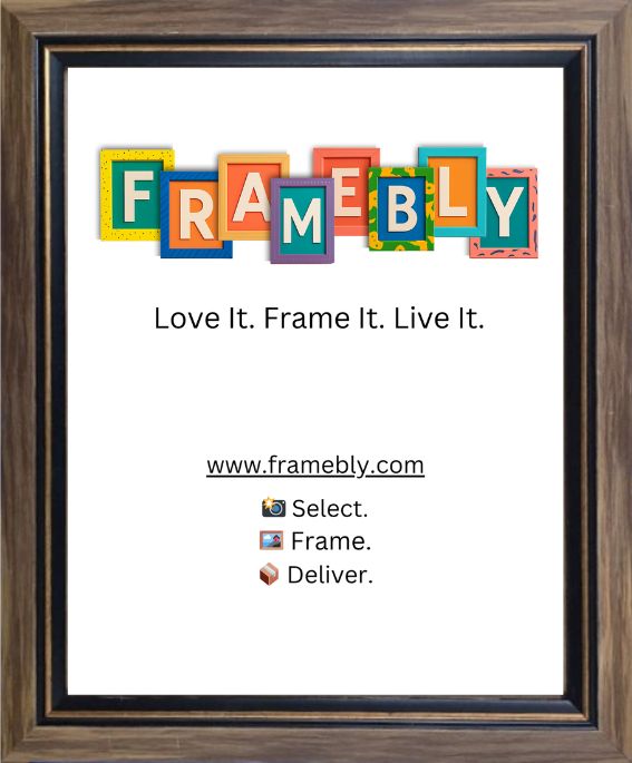 Natural wood with Black and Gold Inlay colour photo frame. Raw wood look with matt finish. Beveled front profile long out slope starting from inner black section with gold accent. Medium frame, ideal for candid pics on walls in lounge, bedroom, kid art/certs or gifting, best used for 5 to 8 inch size photo prints.
