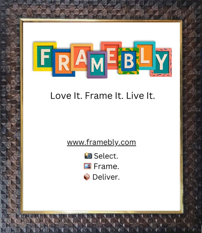 Blackish Brown with a Gold Inlay colour photo frame. Cobbled Stone Texture with a glazed polish. Textured front with a flat side profile. Medium frame, ideal for candid pics on walls in lounge, bedroom, kid art/certs or gifting, best used for 5 to 8 inch size photo prints.
