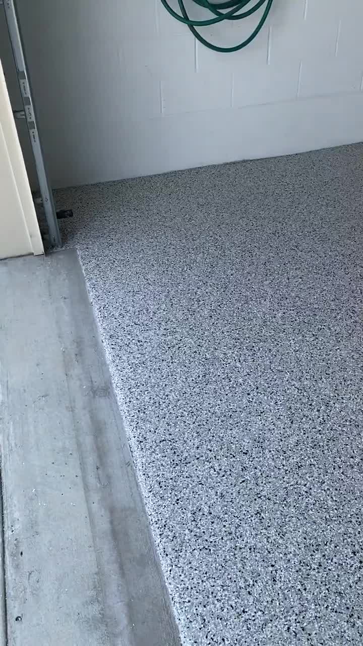 Perfect garage epoxy floor with flakes