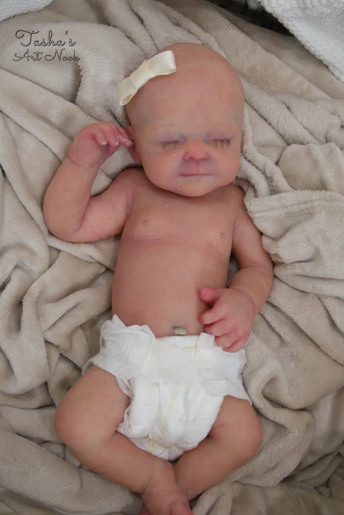 Lil Dancer full-body silicone reborn doll, hand-painted at Tasha’s Art Nook