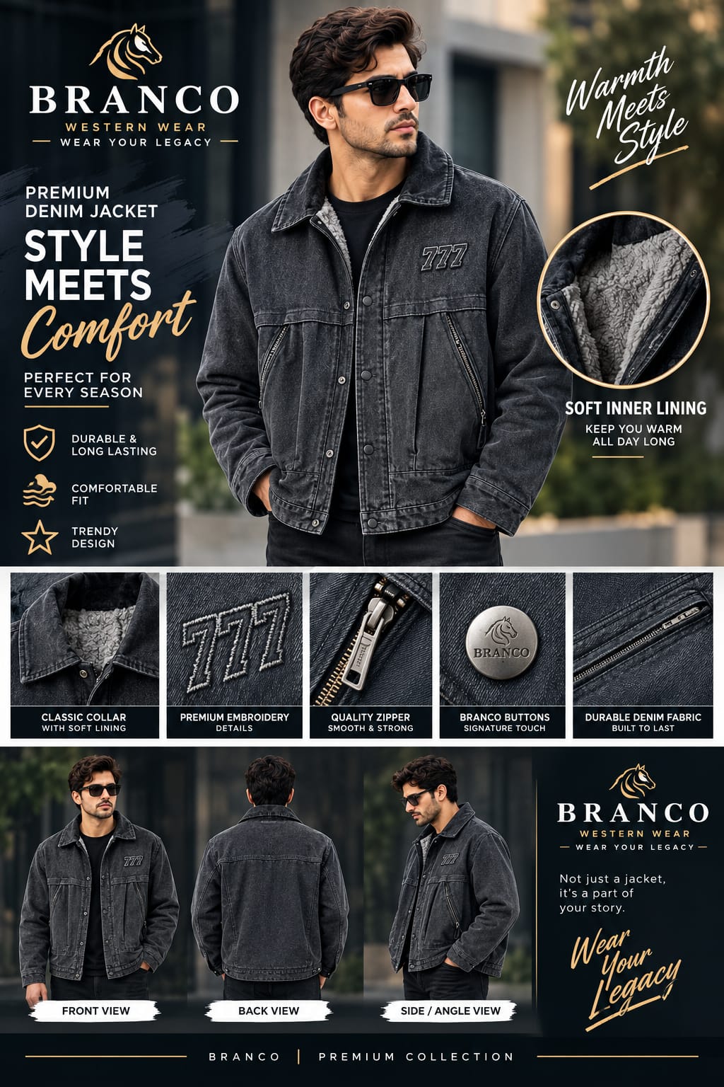 SHERPA-LINED DENIM
