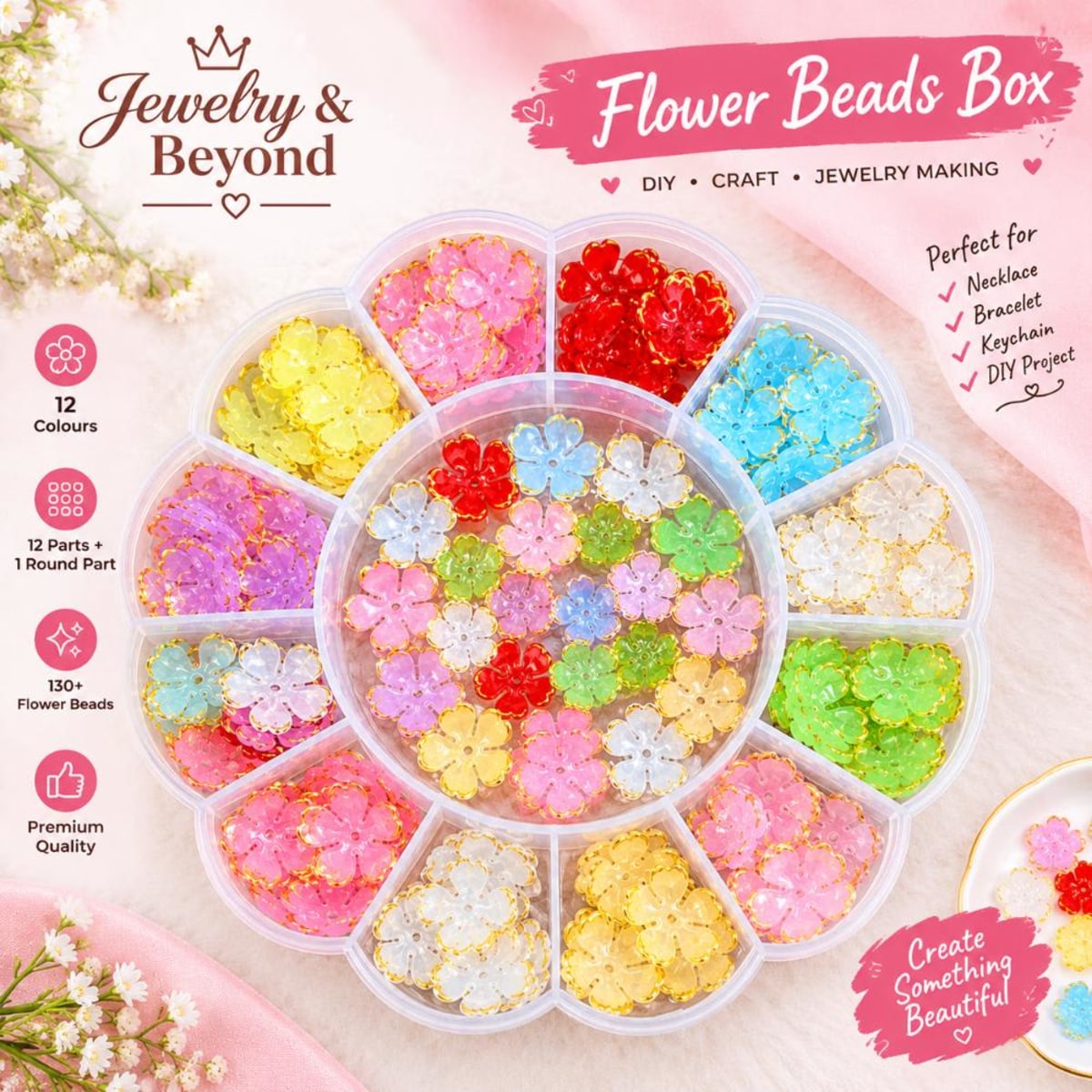 Sunflower Box Cherry Flower Package – 130+ Pieces