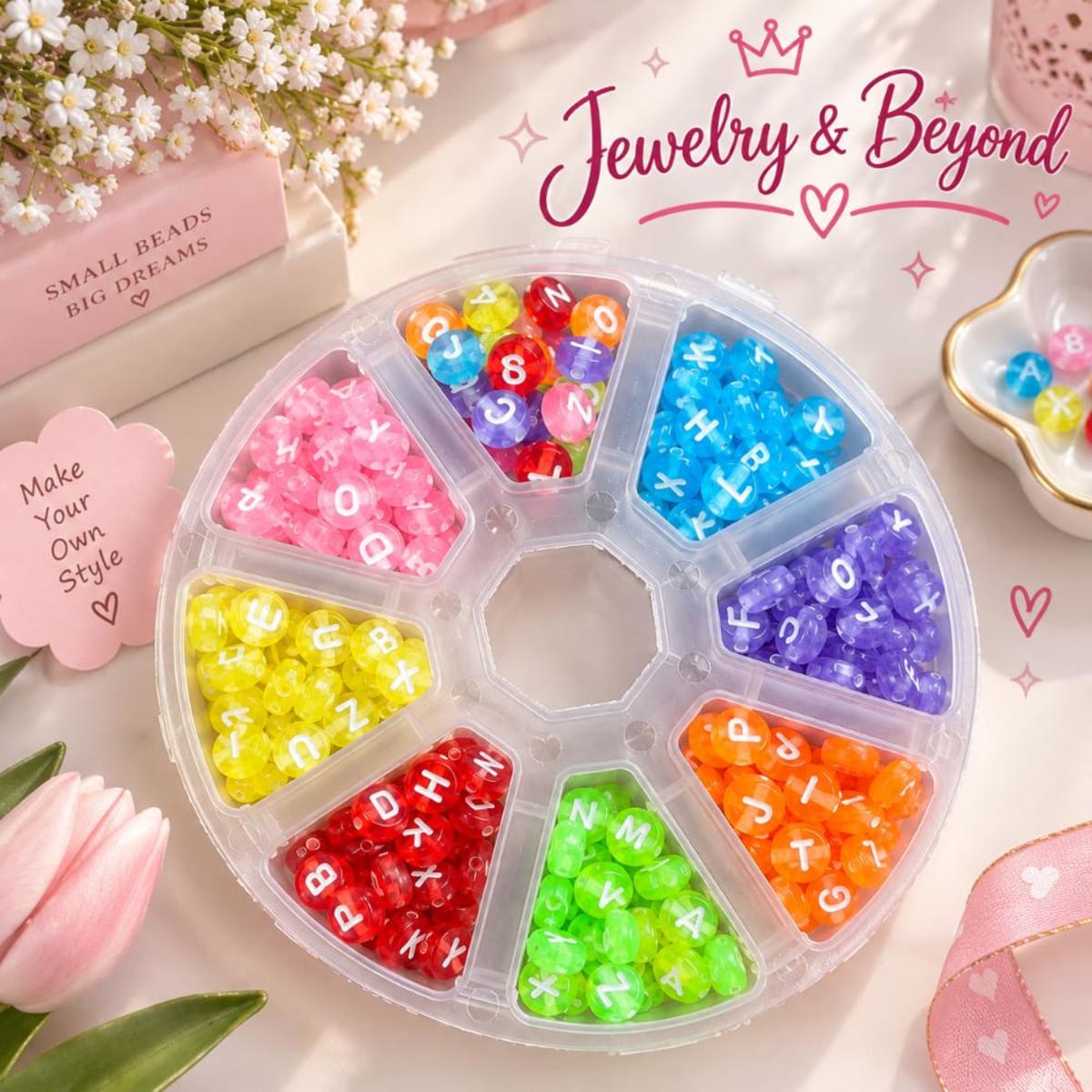 Colorful Alphabet Beads Organizer Box – Multicolor Letter Beads Set