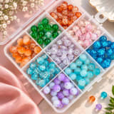 8mm Crack Beads – 180+ Mixed Beads with Box