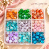 8mm Crack Beads – 180+ Mixed Beads with Box