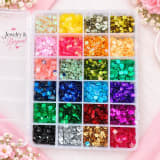 Premium 24-Grid Sequin Sequence Set – Round & Square Organizer Box