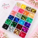 Premium 24-Grid Sequin Sequence Set – Round & Square Organizer Box