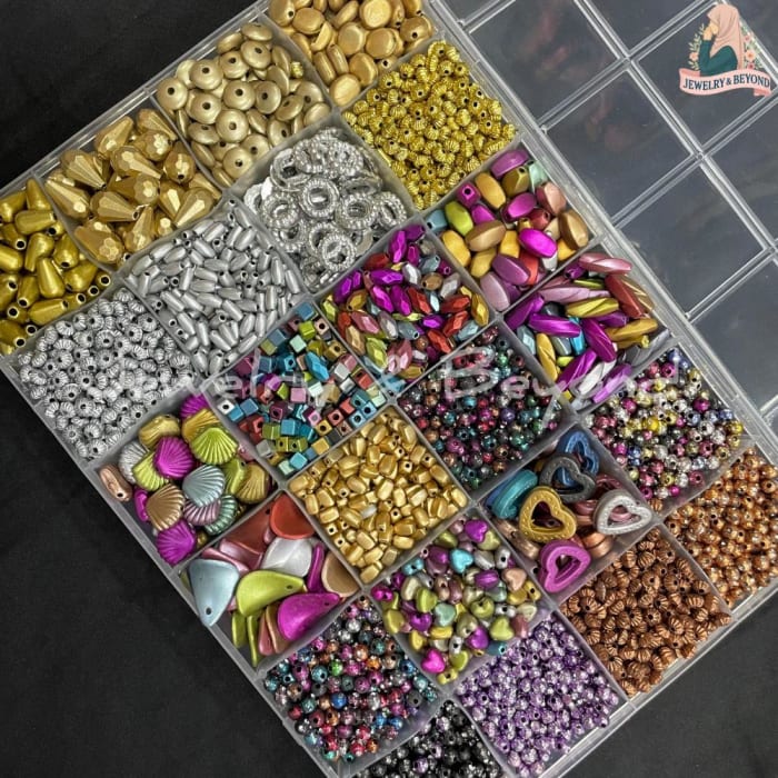 Premium 24-Design Pakistani Bead Set with Free Storage Box (240g)