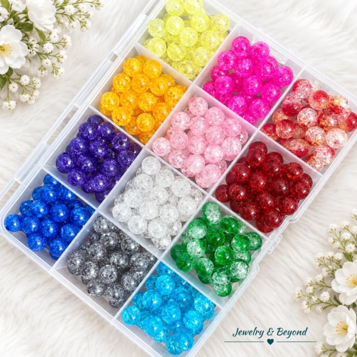12-Color 8mm Round Beads Organizer Box