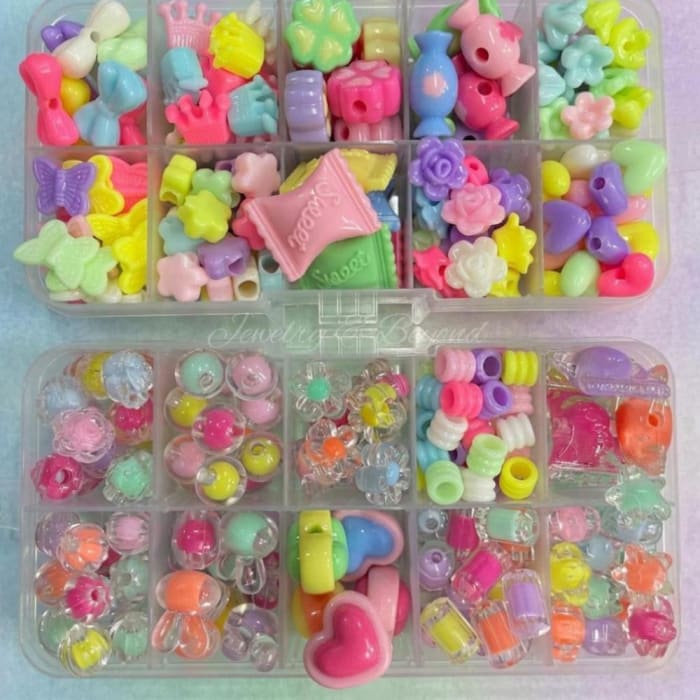 10-Grid Premium Colorful Beads Full Box Combo Set for DIY Crafts