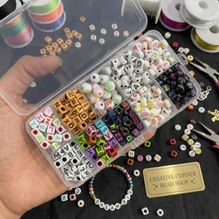 Premium 10-Design Letter Beads Organizer Box Set