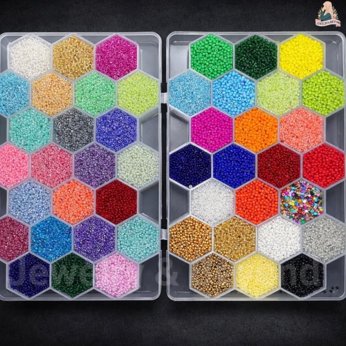 Premium 2mm Seed Beads Collection - 24 Colors Organizer Box Set
