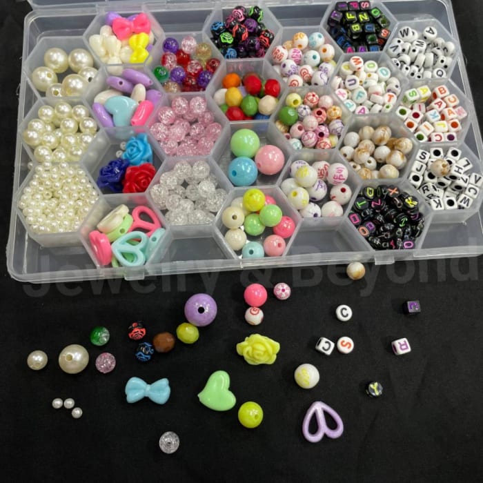 DIY Mixed Beads Organizer Box Kit for Customized Jewelry Making